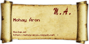 Mohay Áron névjegykártya